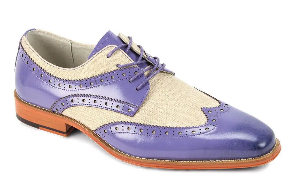Giovanni Nico Lavender/Beige Genuine Leather Oxfords