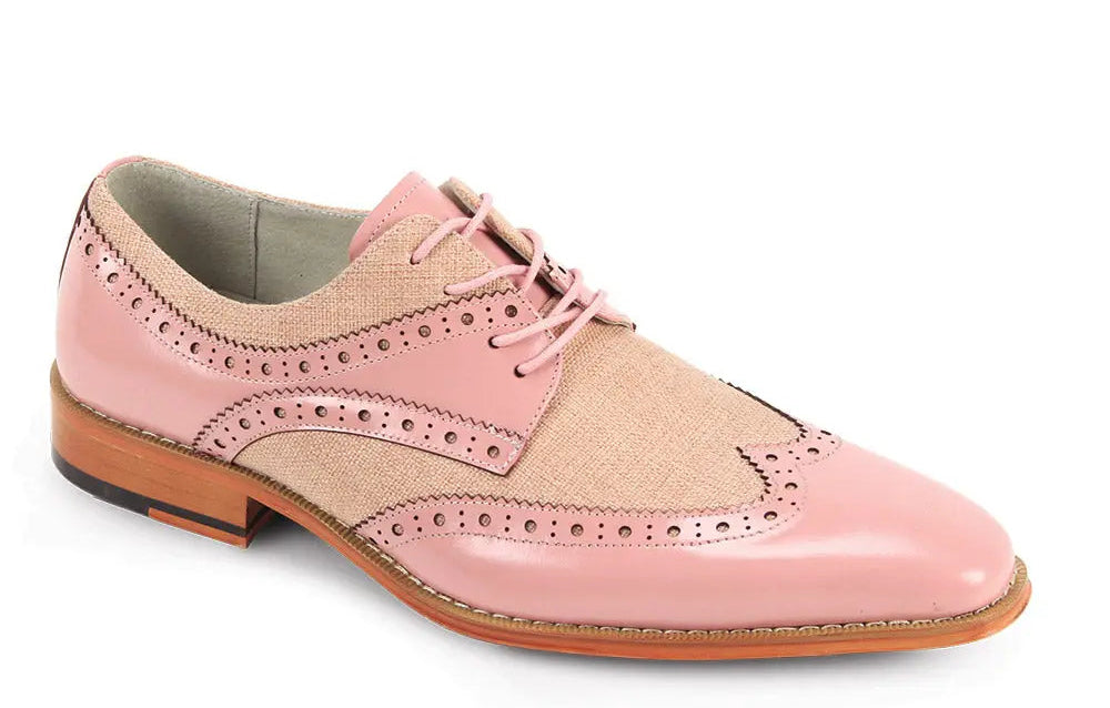 Giovanni Nico Pink Genuine Leather Oxfords