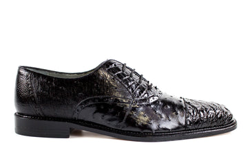 Belvedere Onesto II Genuine Ostrich / Caiman Crocodile Oxfords