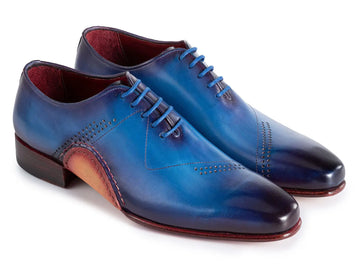 Paul Parkman Men's Blue Opanka Construction Hand-Painted Oxfords (ID#OPK66BL) PAUL PARKMAN