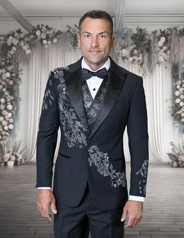 Statement Oscar Black Vest Tuxedo