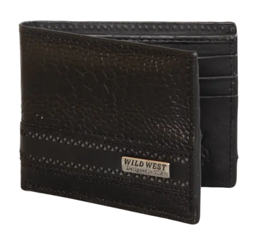 Wild West 2CA60505 Black Genuine Ostrich Leg Wallet Suit Essence
