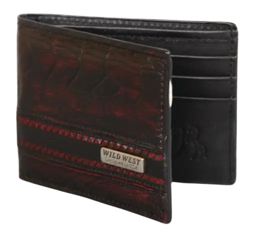 Wild West 2CA60518 Black Cherry Genuine Ostrich Leg Wallet Suit Essence