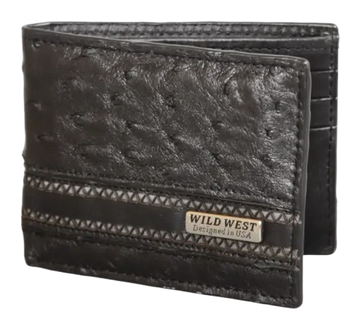 Wild West 2CA60305 Black Genuine Ostrich Wallet Suit Essence
