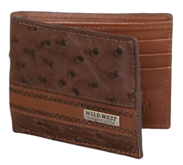Wild West 2CA60307 Brown Genuine Ostrich Wallet Suit Essence