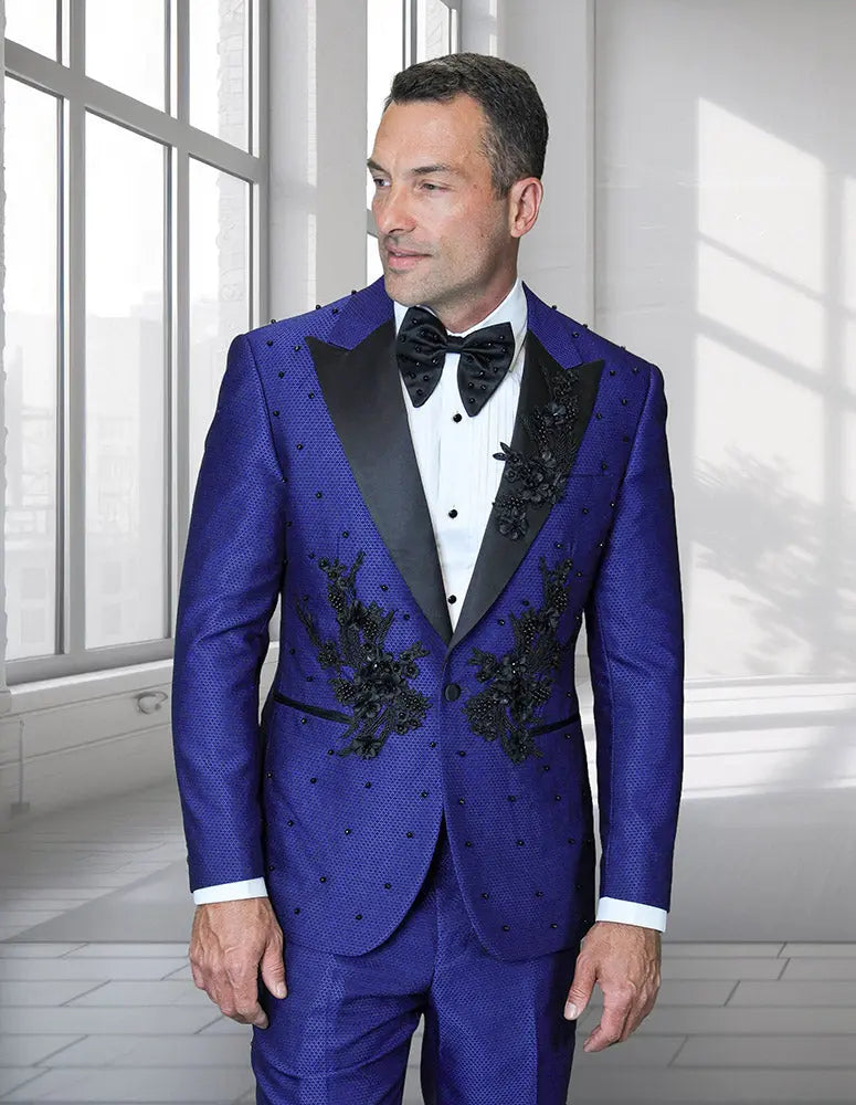Statement Perini Sapphire Rhinestone Vested Tuxedo