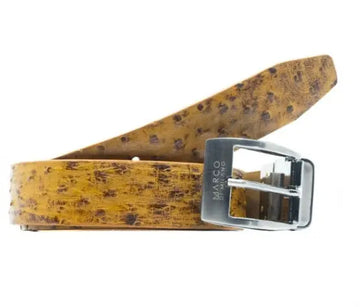 Marco Di Milano Domenico Antique Paja Genuine Ostrich Belt