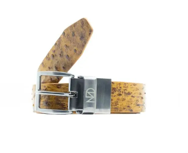 Marco Di Milano Domenico Antique Paja Genuine Ostrich Belt