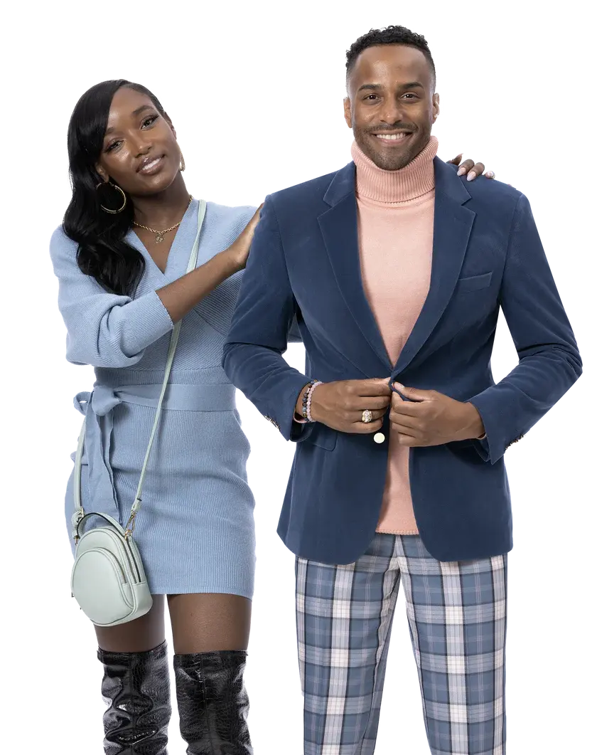 EJ Samuel PL101 Steel Blue Plaid Pants