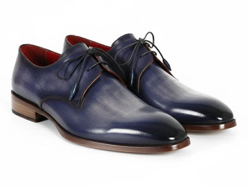 Paul Parkman Men's Blue/Navy Hand-Painted Derby Shoes (ID#PP2279) PAUL PARKMAN