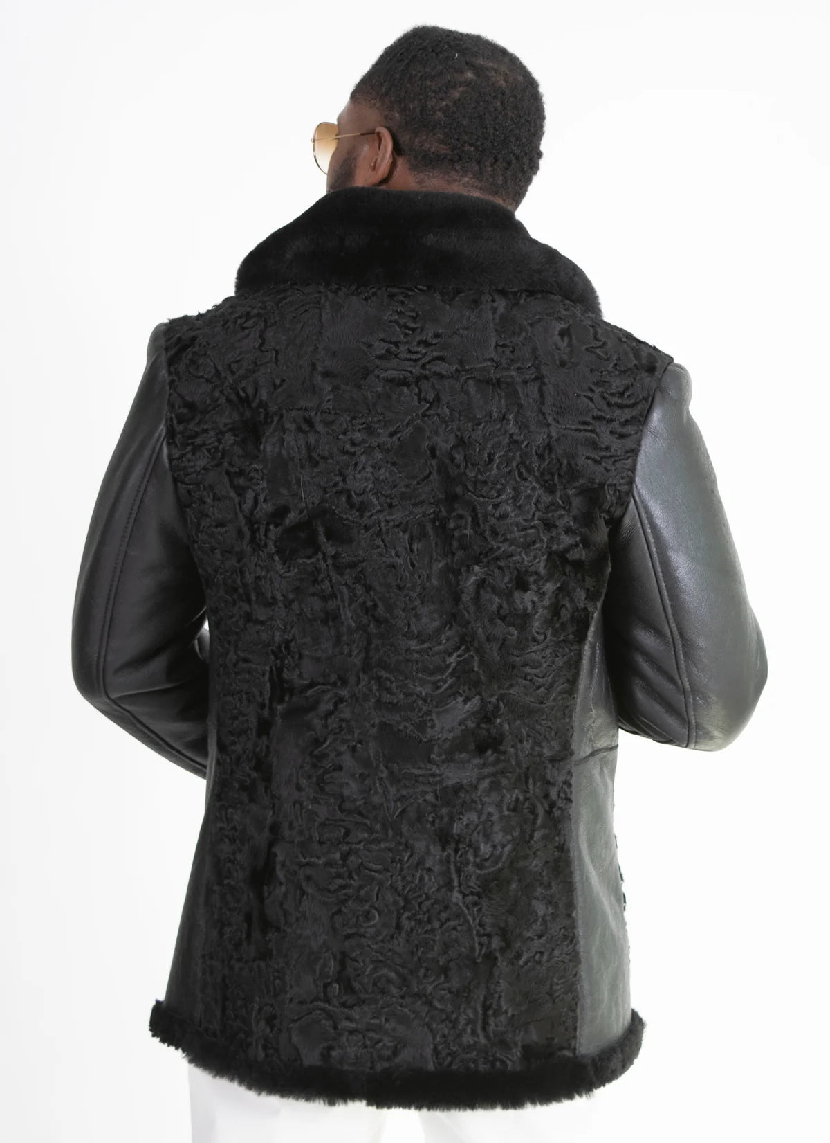 Jakewood 7210 Military Grey/Black Genuine Persian Lamb/Sheepskin Jacket