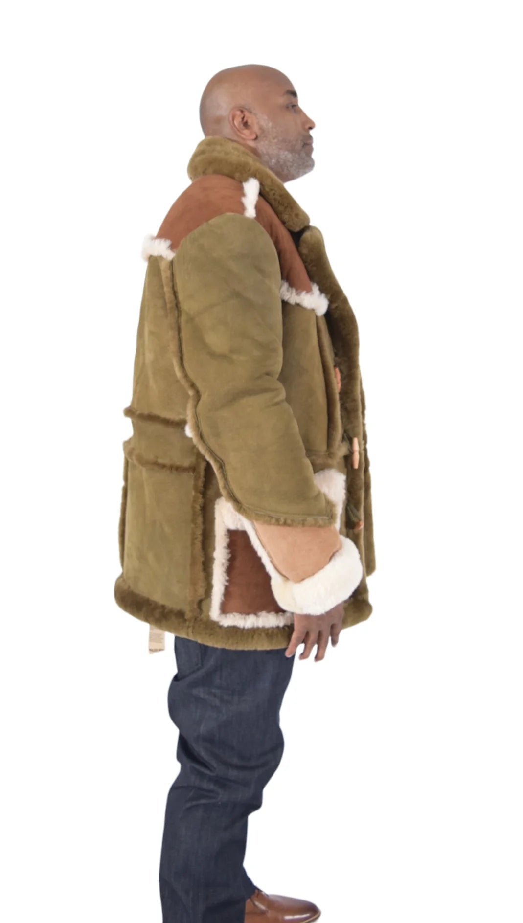 Jakewood 4900 Military/Brown/Cream Genuine Sheepskin Marlboro Jacket