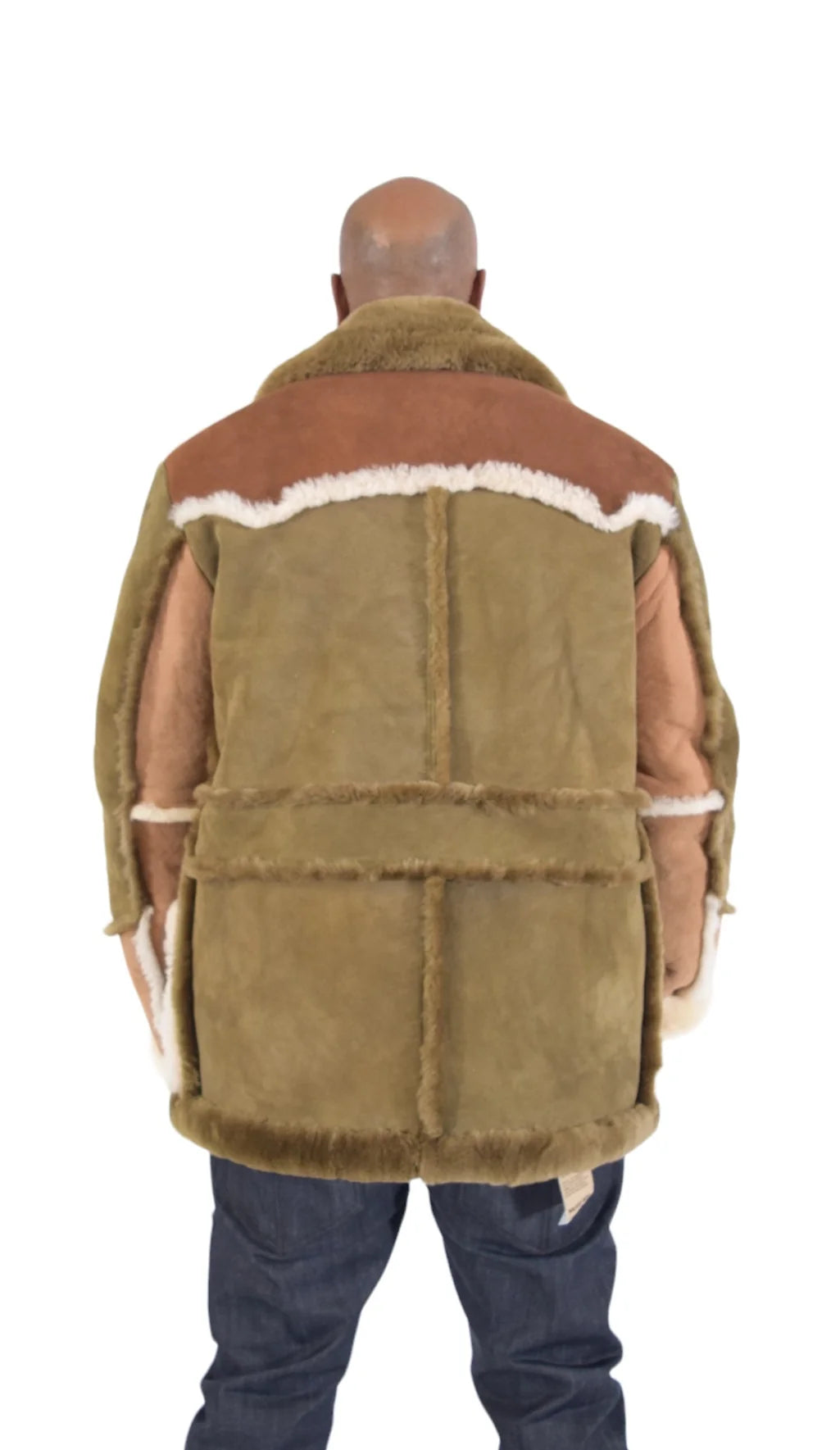 Jakewood 4900 Military/Brown/Cream Genuine Sheepskin Marlboro Jacket