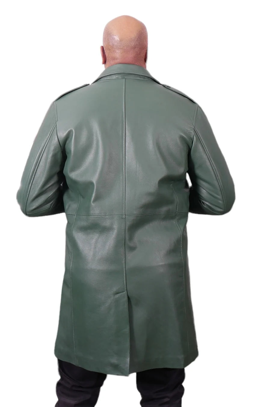 Jakewood 3200 Emerald Green Genuine Leather 7/8 Single Breasted Coat