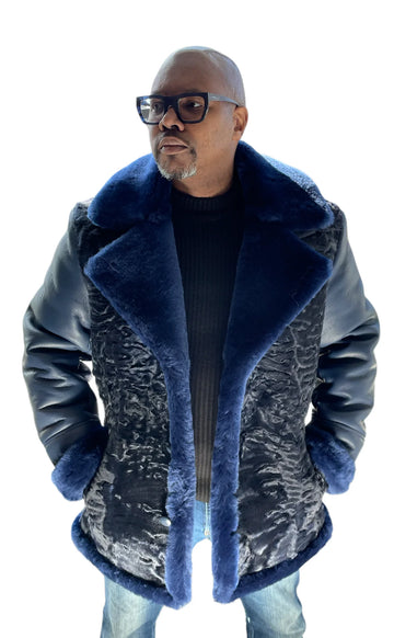 Jakewood 7210 Navy Genuine Persian Lamb/Sheepskin Jacket