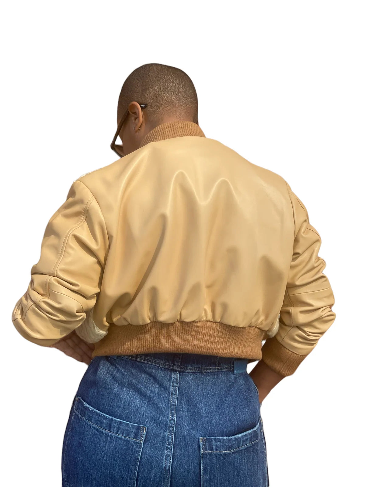 Jakewood 1043 Ladies Tan Genuine Lambskin/Persian Lamb Baseball Jacket
