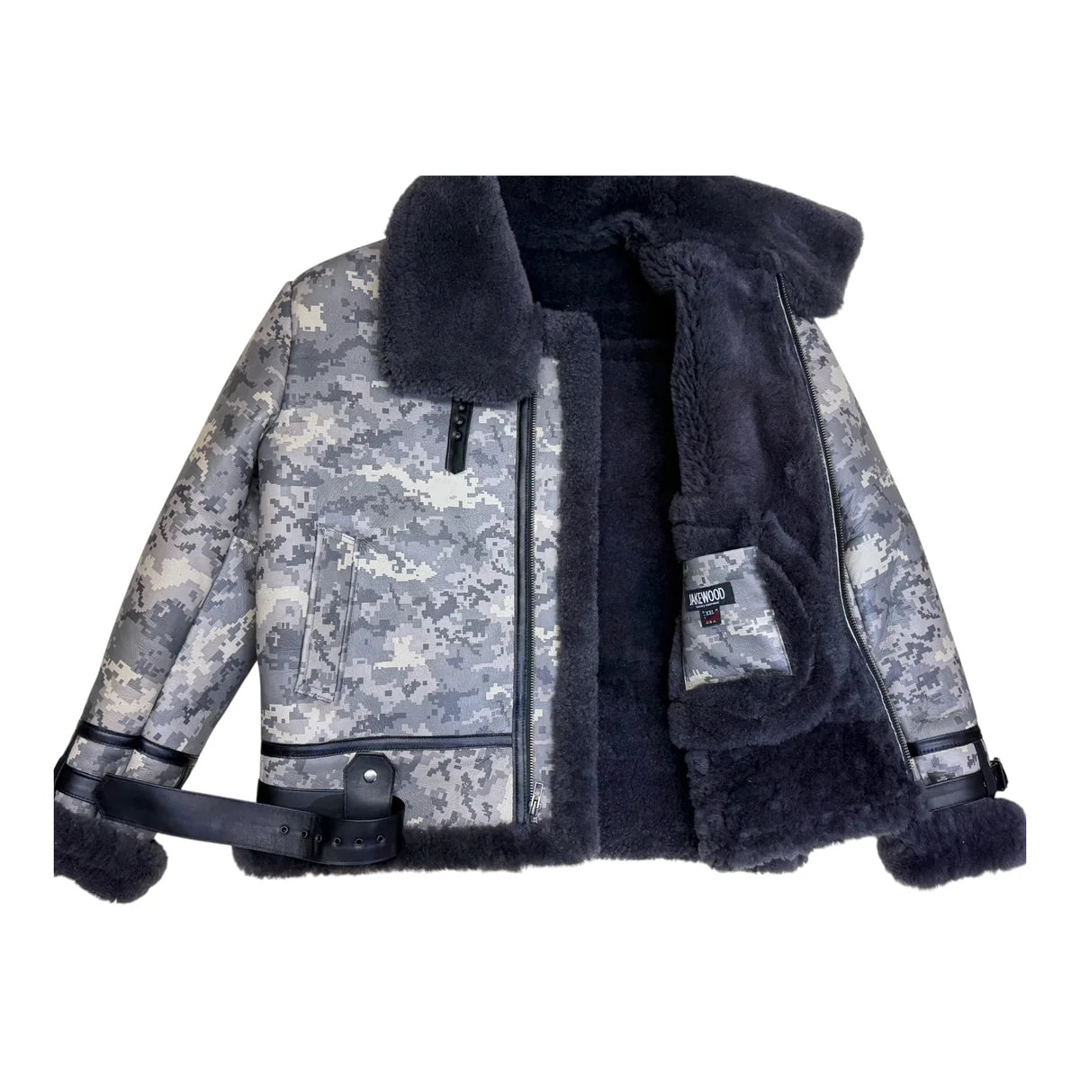 Jakewood 8404A Camouflage Genuine Sheepskin/Lambskin Leather Jacket