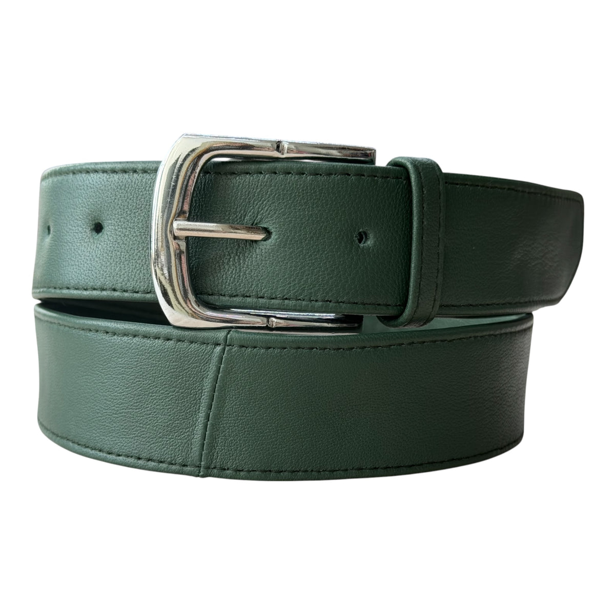 Jakewood Emerald Green Genuine Lambskin Leather Belt