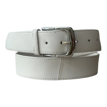 Jakewood White Genuine Lambskin Leather Belt