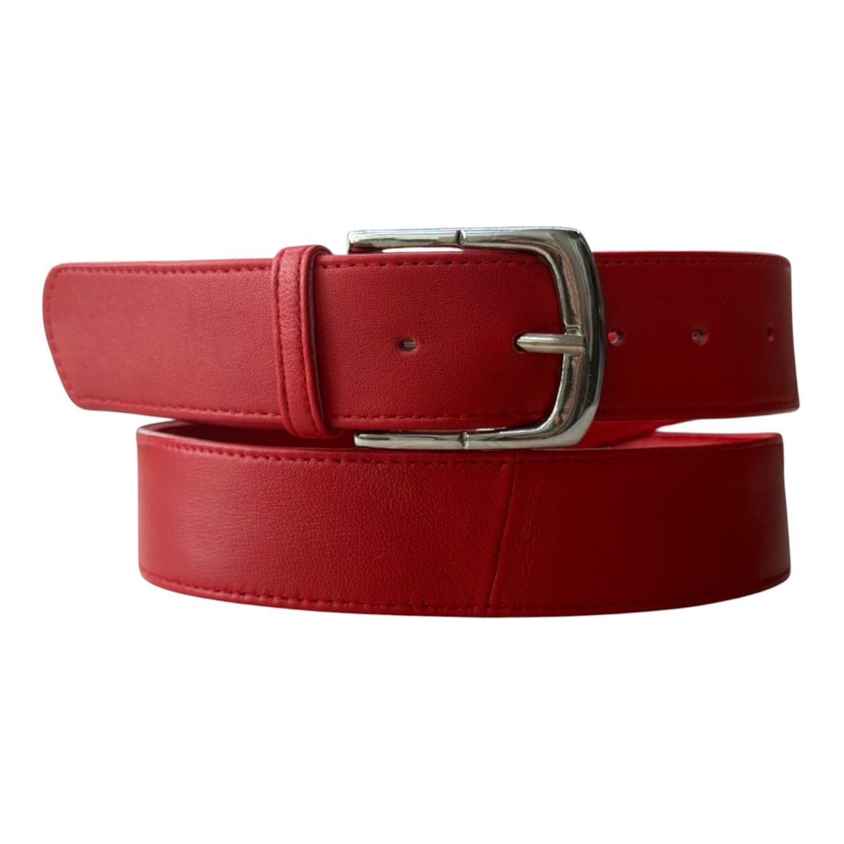 Jakewood Red Genuine Lambskin Leather Belt