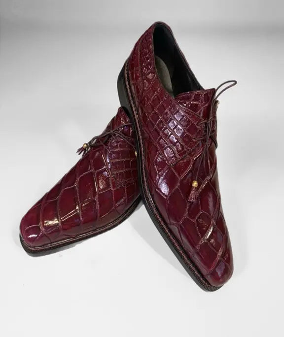 Mauri 3281/4 Ruby Red Genuine Alligator Oxfords