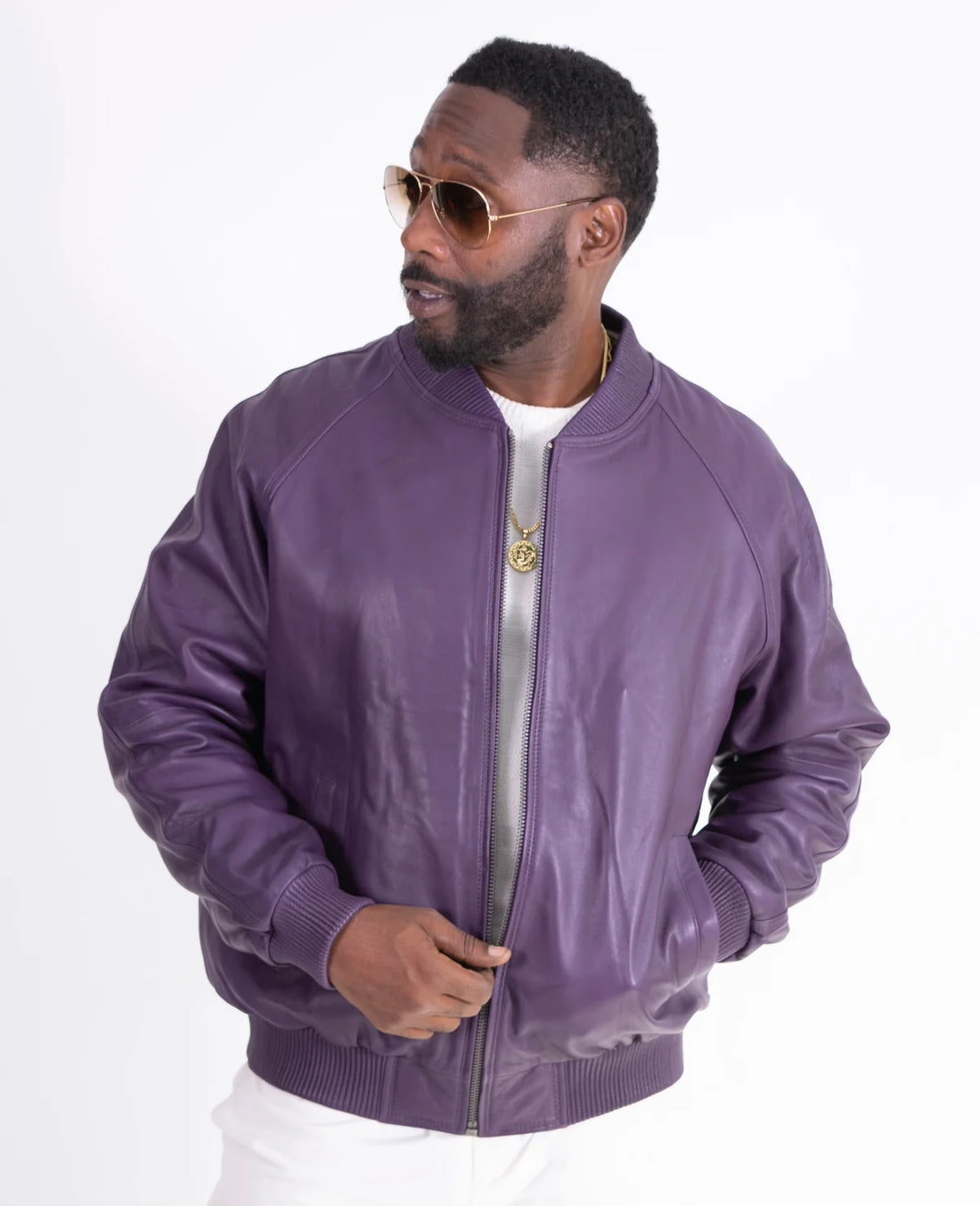 Jakewood 1051 Purple Genuine Lambskin Baseball Varsity Jacket