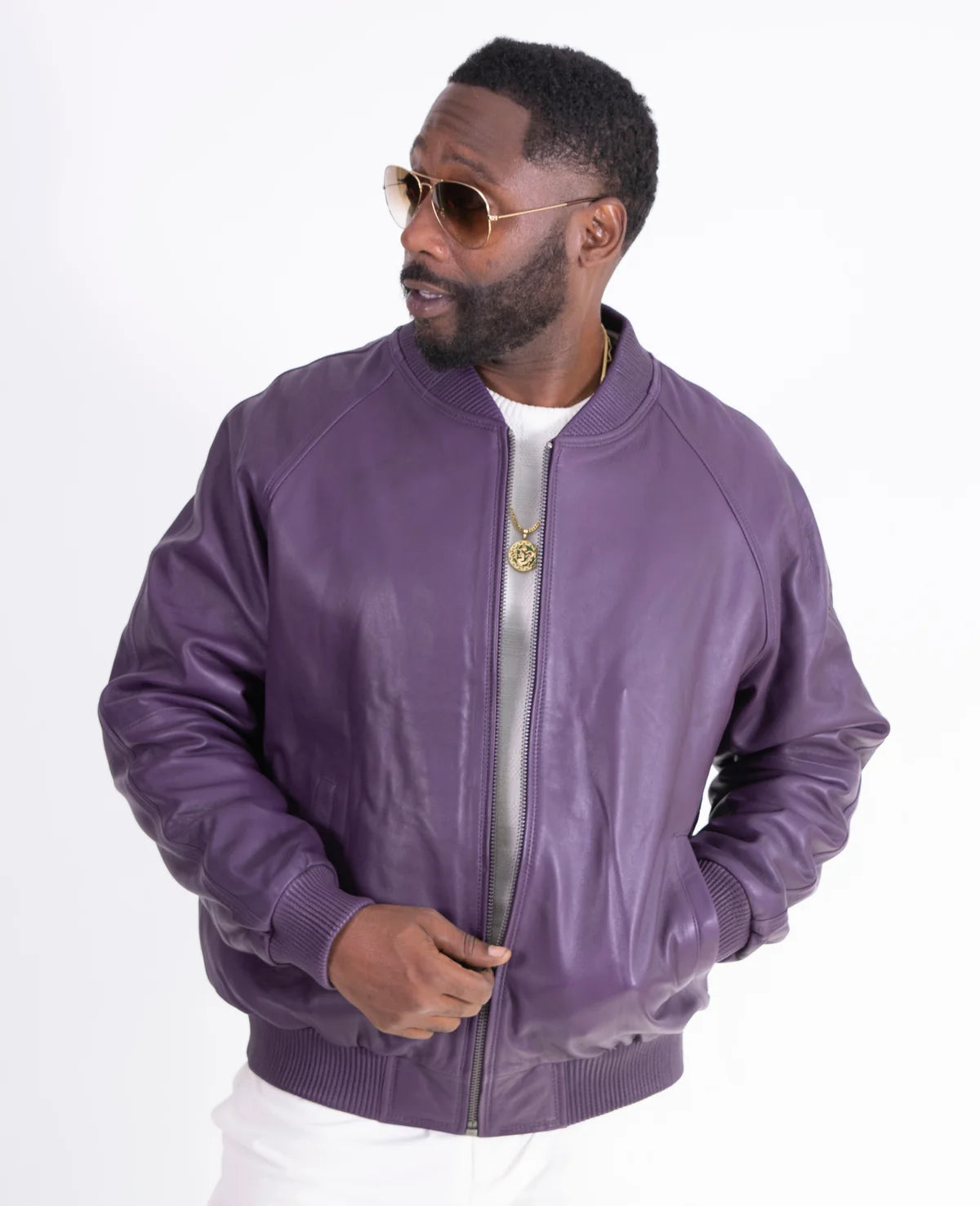 Jakewood 1051 Purple Genuine Lambskin Baseball Varsity Jacket