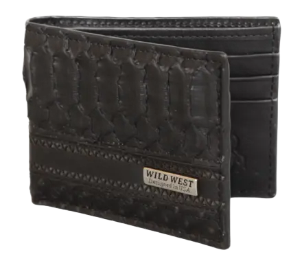 Wild West 2CA6G5705 Grasso Black Genuine Python Wallet Suit Essence