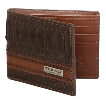 Wild West 2CA6G5707 Nubuck Brown Genuine Python Wallet Suit Essence