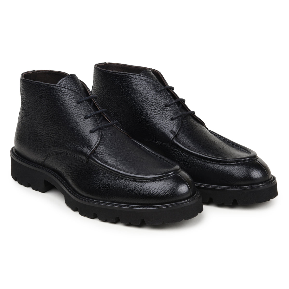 Belvedere Rinaldo Black Genuine Leather Italian Deerskin Boots