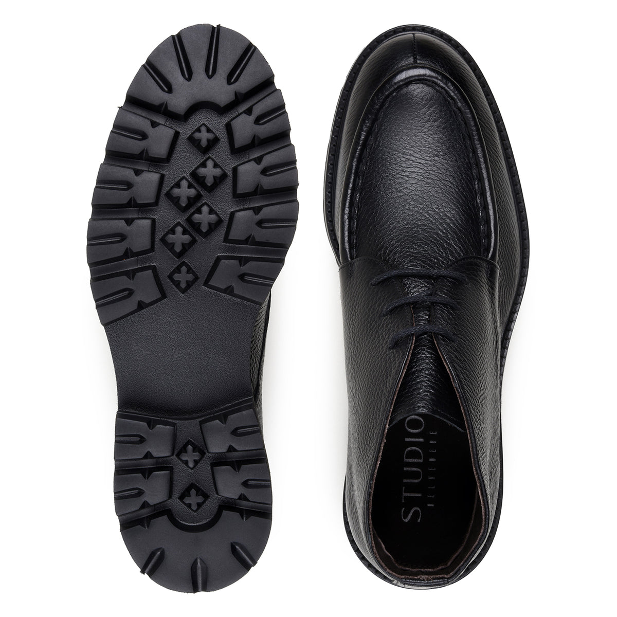 Belvedere Rinaldo Black Genuine Leather Italian Deerskin Boots