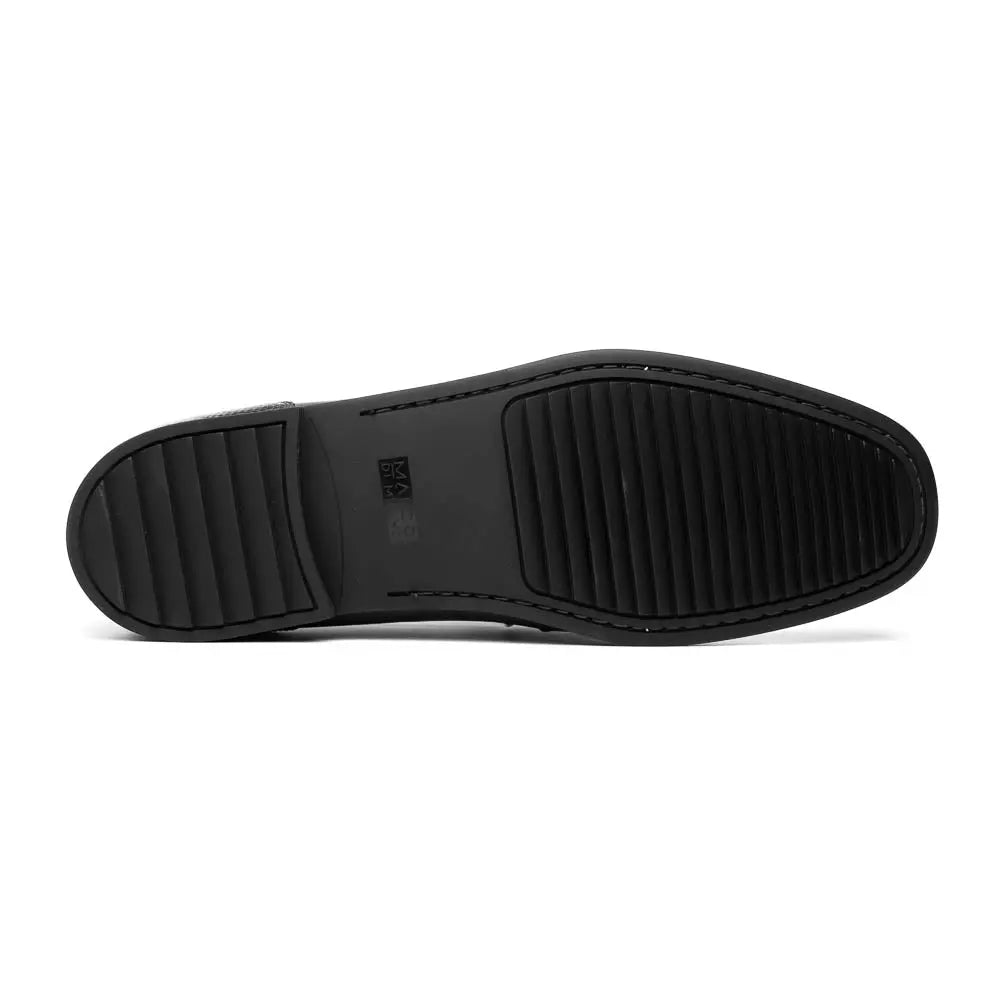Marco Di Milano Ravello Black Genuine Lizard Ring Loafers