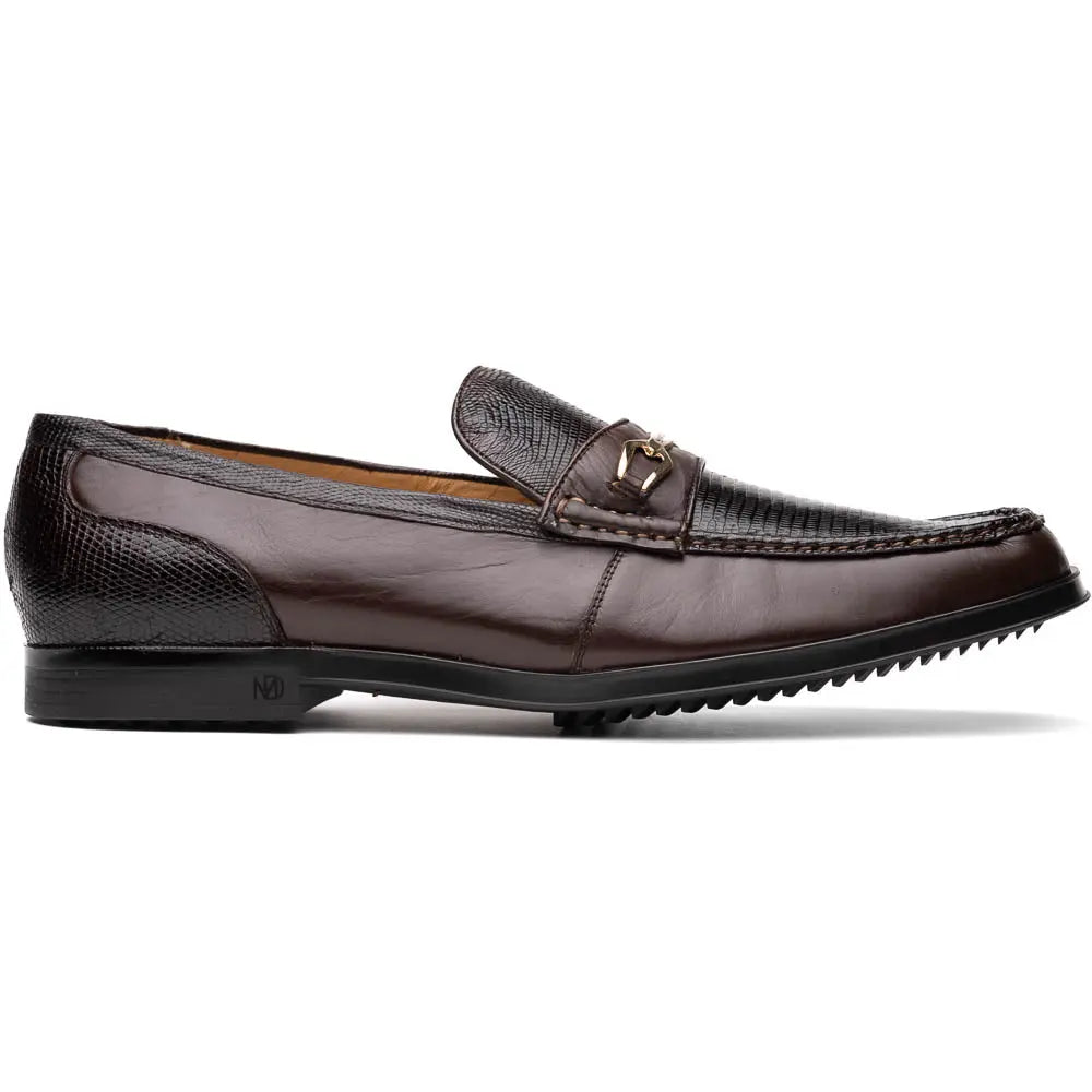 Marco Di Milano Ravello Brown Genuine Lizard Ring Loafers
