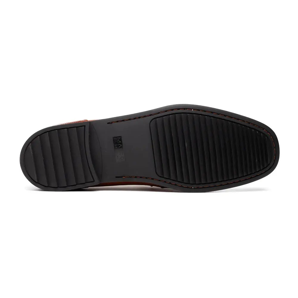 Marco Di Milano Ravello Cognac Genuine Lizard Ring Loafers