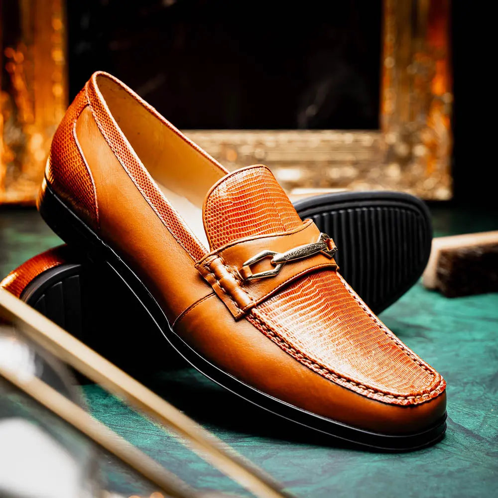 Marco Di Milano Ravello Honey Genuine Lizard Ring Loafers