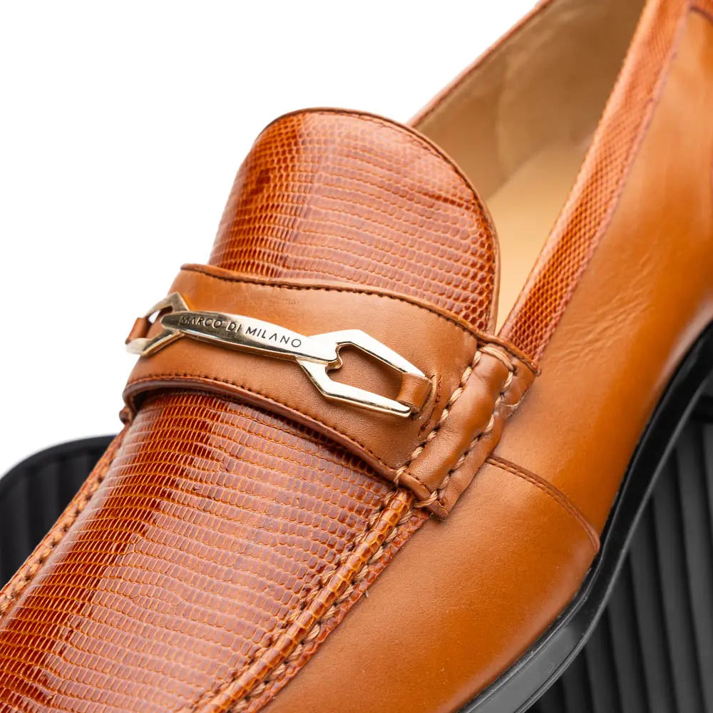 Marco Di Milano Ravello Honey Genuine Lizard Ring Loafers