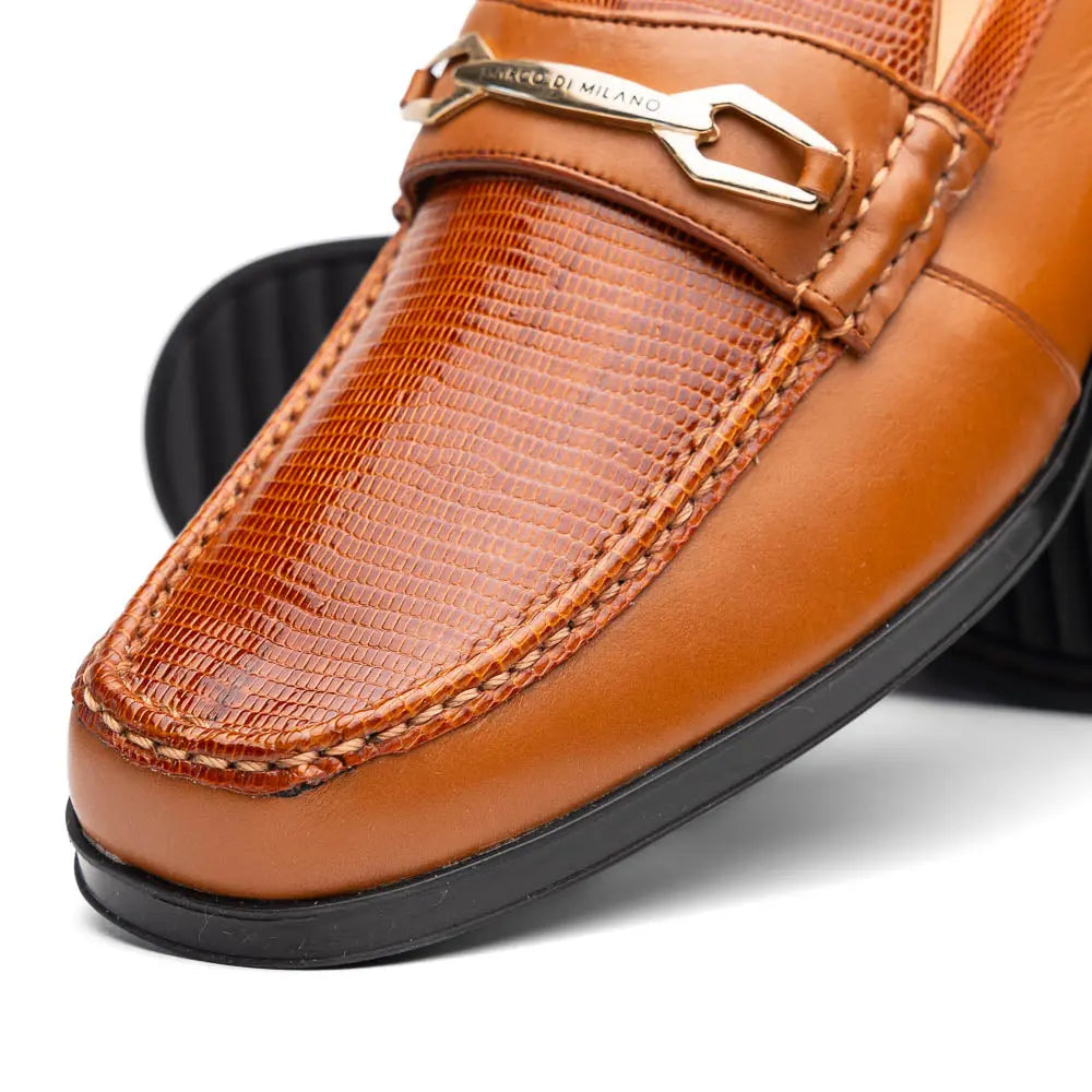 Marco Di Milano Ravello Honey Genuine Lizard Ring Loafers