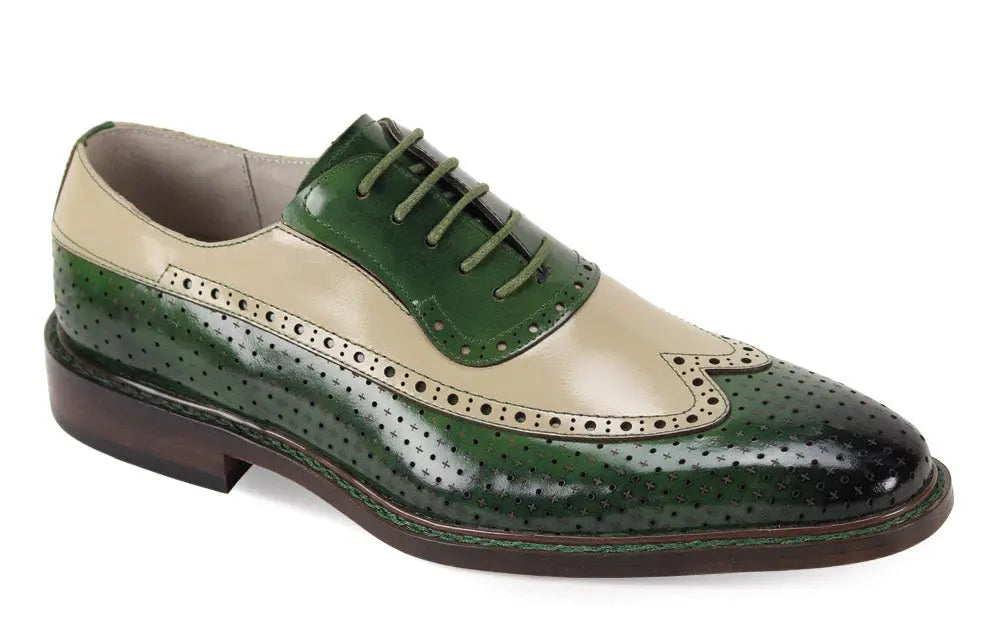 Giovanni Rio Olive/Natural Genuine Leather Oxfords