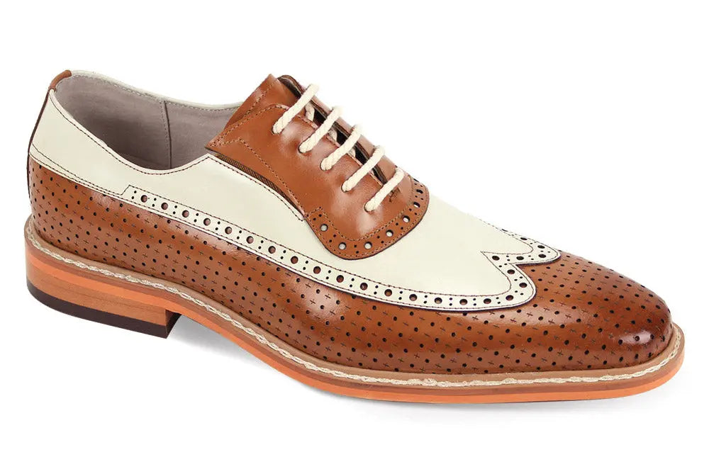 Giovanni Rio Tan/Cream Genuine Leather Oxfords