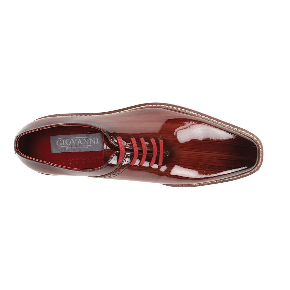 Giovanni Ruben Brown Genuine Patent Leather Oxfords