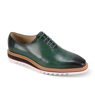 Giovanni Ruben Forest Green Genuine Leather Oxfords
