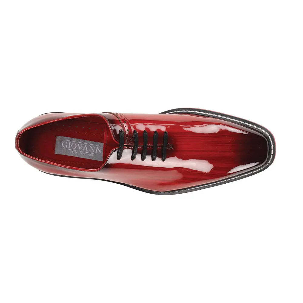 Giovanni Ruben Red Genuine Patent Leather Oxfords