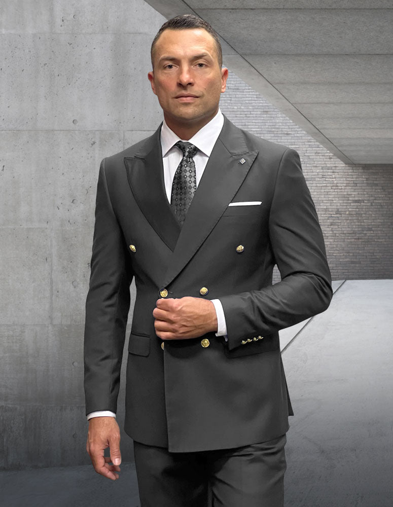 Statement SD-100 H Charcoal Super 180's Italian Wool / Cashmere Suit