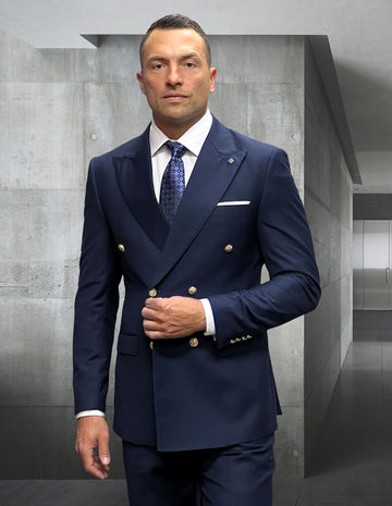 Statement SD-100 Navy Super 180's Italian Wool / Cashmere Suit