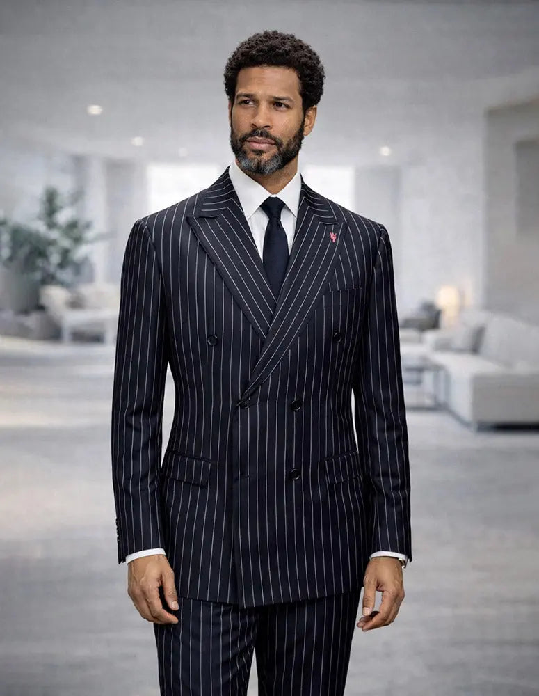 Statement SD-105 Black Super 200's Italian Wool/Cashmere Suit