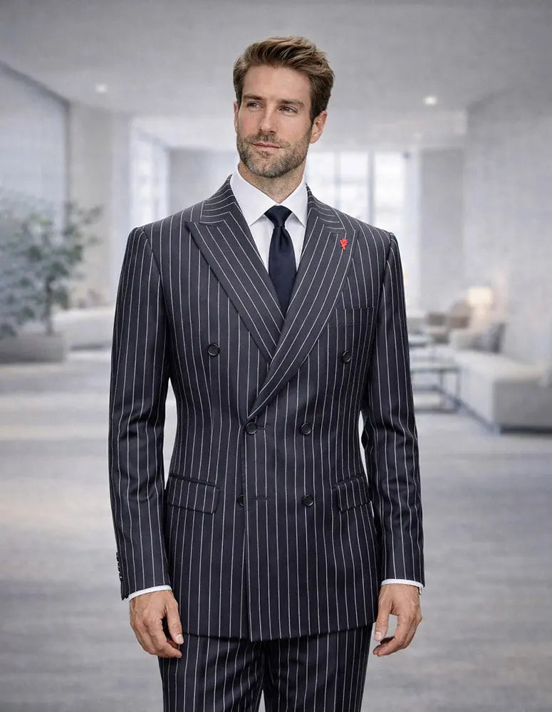 Statement SD-105 Charcoal Super 200's Italian Wool/Cashmere Suit Suit Essence