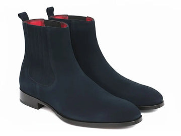 Paul Parkman Men's Navy Suede Chelsea Boots (ID#SD875NVY) PAUL PARKMAN