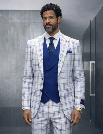 Statement Sergio White Super 200's Italian Wool/Cashmere Suit