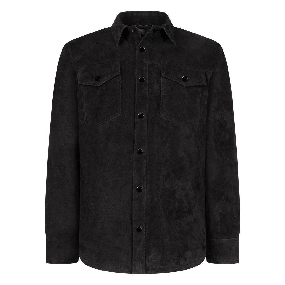 Jakewood 2512 Black Genuine Suede Leather Shirt