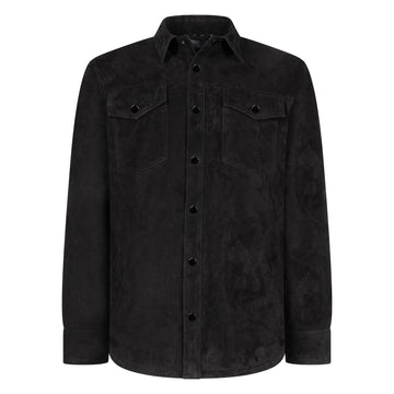 Jakewood 2512 Black Genuine Suede Leather Shirt
